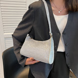 Female Fashion Rhinestones Underarm Shoulder Bags Evening Totes Bags Solid Color Crystal Party Handbags Women Shoulder Bags