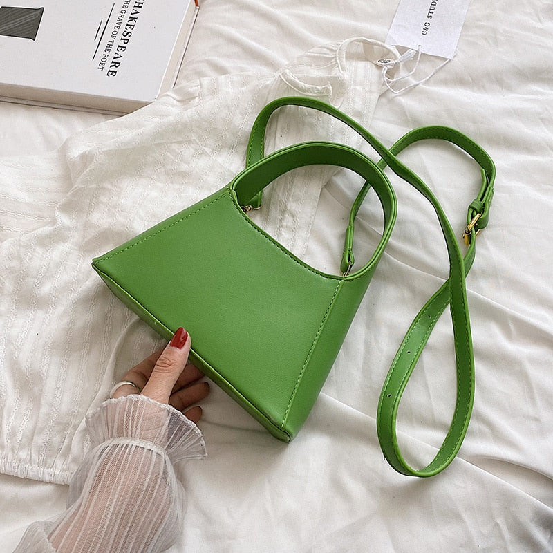 Small PU Leather Crossbody Sling Bag 2022 Summer Trendy Cute Totes Women's Designer Handbag Luxury Shoulder Bags Short Handle