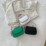 Mini Pearl Chain Crossbody Bags for Female PU Leather Fashion Stone Pattern Women Shoulder Bags Ladies Small Messenger Handbags