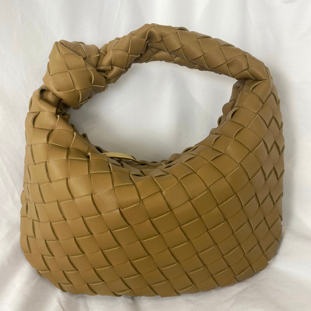 Vvsha Handbags For Women 2023 Fashion Classic Hand-Woven Ladies Knotted Armpit Hobo High-Texture Casual Bags Gold Zipper Tote Bag