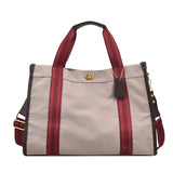 Vvsha Quality Canvas Tote Handbag For Women Large Capacity Contrast Color Wide Strap Shoulder Bags 2023 Designer Big Shopper Tote Bag