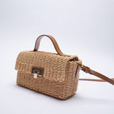 Luxury Brand Straw Woven Bag ZA New Female Bag Small and Cute Beach Seaside Single-shoulder Messenger Bag Woven Bag Fashion