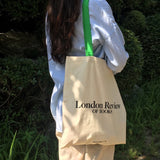 Women Canvas Shoulder Bag London Review Bookshop Ladies Casual Handbag Tote Reusable Large Capacity Cotton Shopping Beach Bag