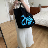 2022 Women Canvas Shoulder Bag Pairs Print Causal Handbag Tote Bag Solid Color Large Capacity Cotton Reusable Shopping Beach Bag