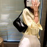 Women Bags Casual Retro Mini PU Shoulder Bag Totes Bags for Women 2022 Trendy Vintage Handbag Female Small Subaxillary Bags