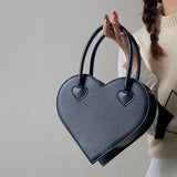 Fashion Design Women's Shoulder Bags Vintage PU Leather Girls Love Heart Handbags Retro Female Small Tote Purse Messenger Bags