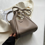 Vvsha Small Bucket Crossbody Bags With Handle For Women 2023 Vintage Designer Shoulder Tote Bag PU Leather Ladies Handbags