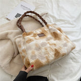 Vvsha Faux Fur Plush Tote Bags For Women 2023 Winter Korean Designer Large Capacity Shoulder Side Bag Shopper Ladies Handbag