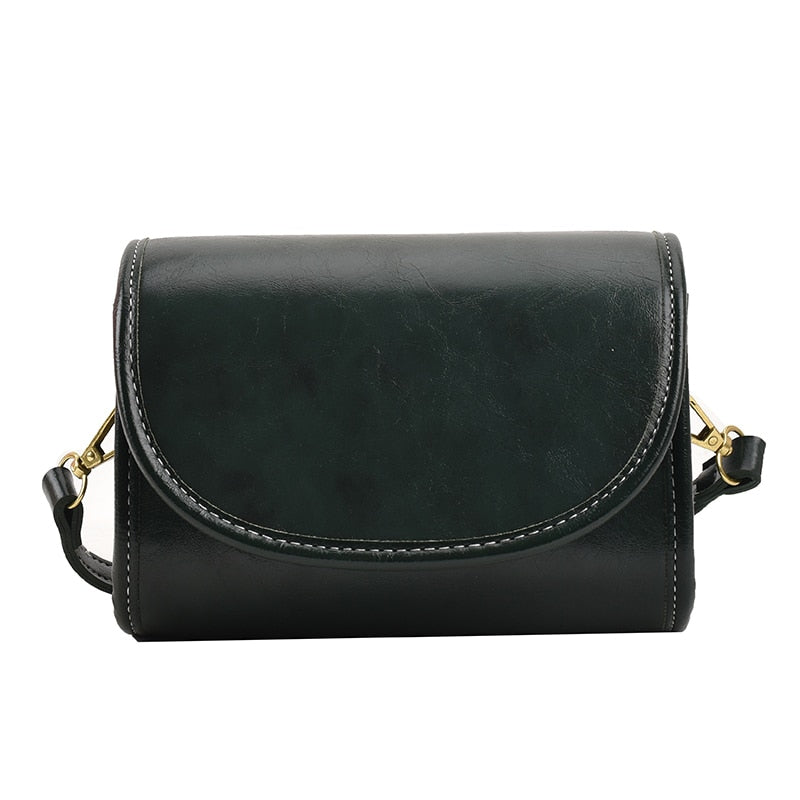 Vvsha Vintage Crossbody Bags For Women Oil Wax Leather Pure Color Phone Purse 2023 New Designer Handbags Luxury Mini Saddle Bag Bolsos