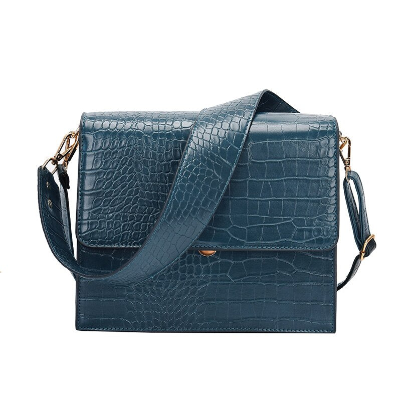 Vvsha Vintage PU Leather Shoulder Crossbody Bags For Women 2023 Lux Designer Bag With Crocodile Pattern Large Capacity Casual Tote Bag