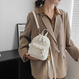 Vvsha Mini Fashion Backpacks For Women Diamond Pattern Detachable Straps Soft PU Leather School Bag 2023 New Brands Crossbody Mochilas
