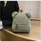 Bear Backpacks  Portable Children Travel Shopping Rucksacks Women's Cute Bear Shaped Shoulder Backpack