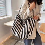Vvsha New Striped Women's Shoulder Tote Bag Fashion Large Capacity Casual Underarm Handbag For Women 2022 Simple Female Shopper Bags