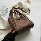 Vvsha Small Bucket Crossbody Bags With Handle For Women 2023 Vintage Designer Shoulder Tote Bag PU Leather Ladies Handbags