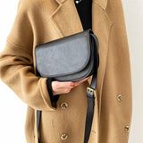 Vvsha Saddle Bag Small PU Leather Crossbody Bags for Women Winter Shoulder Chest Bag Fashion Ladies Handbags and Purses