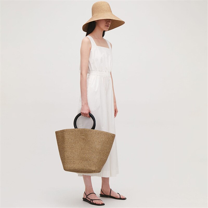 Handwoven Straw Vintage Purse Bag Bohemian Large Straw Beach Bag Chic  Casual Handbag Shoulder Bag Tote Rattan Vacation Bag