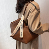 Vvsha Vertial Striped Shoulder Tote Bags For Women 2023 Vinatge Designer Large Capacity Shopper Purse Work Ladies Handbags