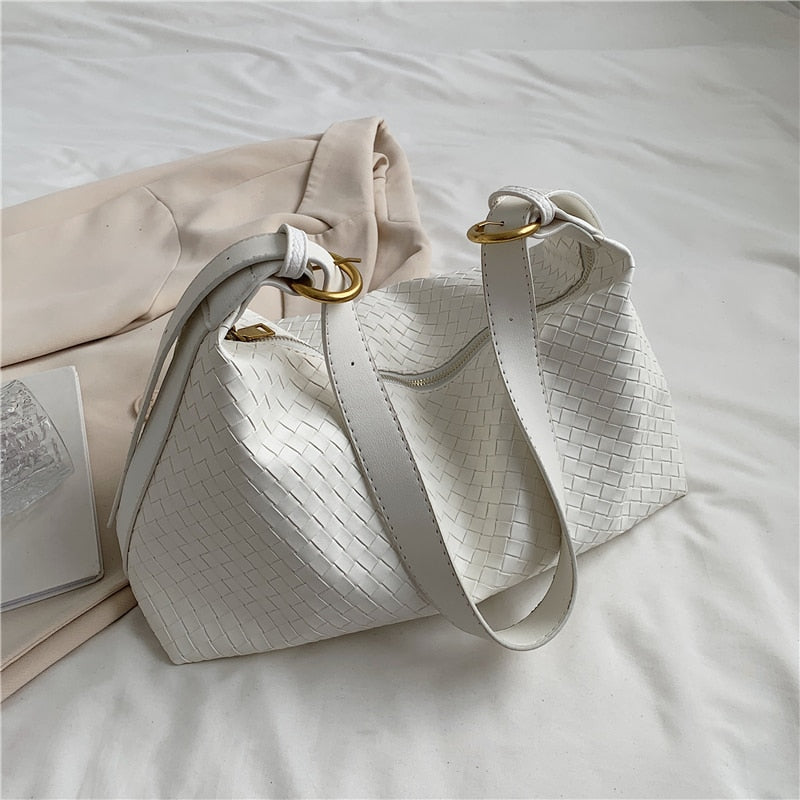 Vvsha Woven Pattern Crossbody Shoulder Bags For Women New 2023 Trend Designer Wide Strap Large Capacity Hobo Ladies Handbags