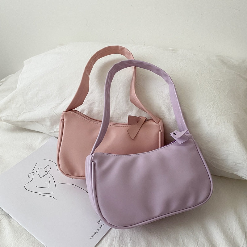 Women Bags Casual Retro Mini PU Shoulder Bag Totes Bags for Women 2022 Trendy Vintage Handbag Female Small Subaxillary Bags