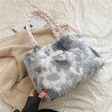 Vvsha Faux Fur Plush Tote Bags For Women 2023 Winter Korean Designer Large Capacity Shoulder Side Bag Shopper Ladies Handbag