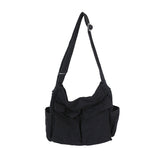 Women's Canvas Shoulder Bags Casual Shopping Bags Female Large Capacity Tote Ladies Solid Color Shoulder Crossbody Bag