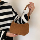Underarm Bag for Women 2022 Autumn and Winter New Plush Shoulder Fashion Retro Corduroy Shoulder Strap Chain Handbag
