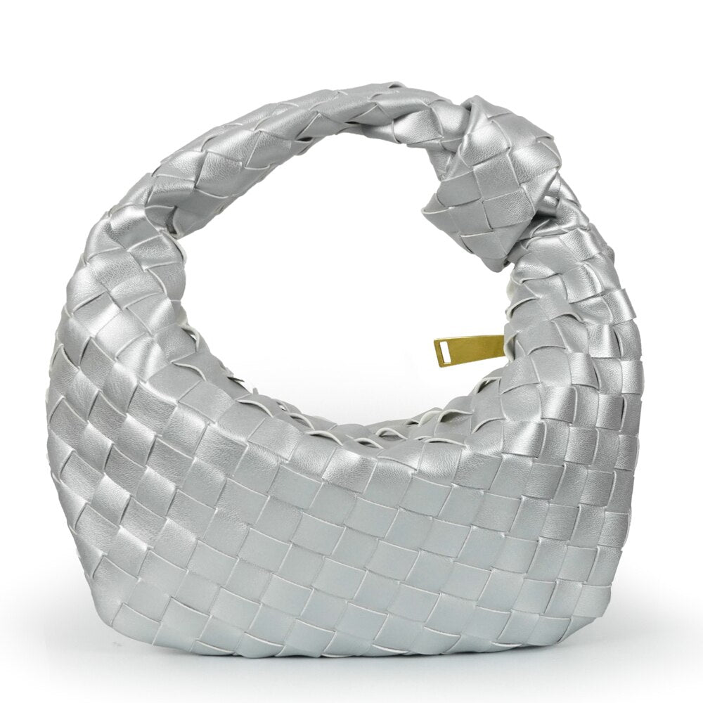 Vvsha Handbags For Women 2023 Fashion Classic Hand-Woven Ladies Knotted Armpit Hobo High-Texture Casual Bags Gold Zipper Tote Bag