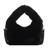 Vvsha Soft Plush Top-Handle Bags For Women 2023 Winter New Mini Bucket Bag Faux Fur Lightweight Pure Color Crossbody Hand Warmer Bolso