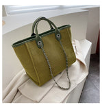 Vvsha Women Canvas Tote Bag 2023 Trend Designer Female Shoulder Bags For Messenger Handbag Casual Chain Leisure Handbags Women's Bag