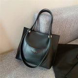 Vvsha Quality Women Tote Bag Set 2023 Luxury Designer Handbag Solid Color Large Capacity Shopper Leather Totes Big Single Shoulder Bag