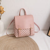2022 Summer Women Backpack Korean Style Versatile Backpack Lattice Plaid Pattern Vintage Shoulder Bag Luxury Designer Bags