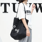 Women Canvas Shoulder Bag Students Books Bag Large Capacity Cotton Reusable Tote Bag Cloth Fabric Grocery Shopping Bag For Girls