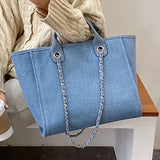 Vvsha Women Handbags Canvas Tote Shoulder Bag Female Messenger Designer Crossbody Large Luxury Woman Trend 2023 Chain Bags