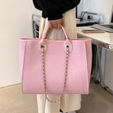 Vvsha Casual Canvas Shoulder Bag For Women Tote Designer Female Bags New Chain Messenger Leisure Pink Handbags ,For 2023 Trend Handbag