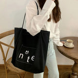 Women Canvas Shoulder Bag Students Books Bag Large Capacity Cotton Reusable Tote Bag Cloth Fabric Grocery Shopping Bag For Girls