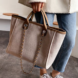 Vvsha Women Canvas Tote Bag 2023 Trend Designer Female Shoulder Bags For Messenger Handbag Casual Chain Leisure Handbags Women's Bag