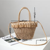 Summer New Shell Design Ladies Straw Handbag Leisure Vacation Hollow Out Beach Bag Straw Rope Hand-woven Fringed Shoulder Bag