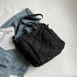 Vvsha Cotton Padded Large Tote Shoulder Bags For Women Winter 2023 Causal Designer Crossbody Purse Work Tote Ladies Handbags