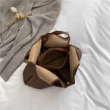 Vvsha Simple Fashion Single Shoulder Tote Bag Set For Women Soft Leather Pure Color 2-In-1 Large Capacity Shopper Tote Handbags Female