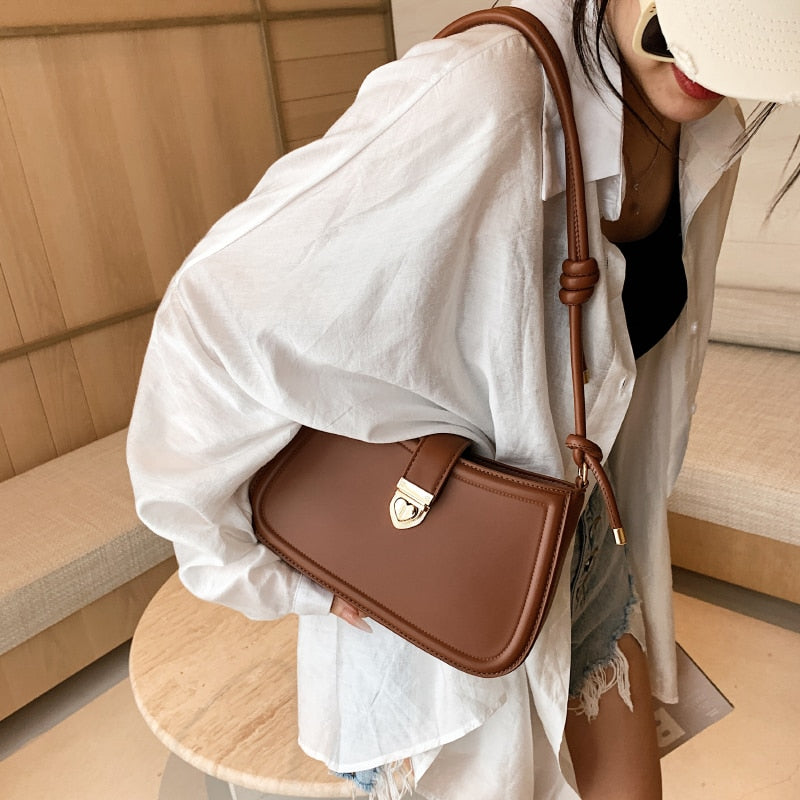 Small Solid Color PU Leather Shoulder Bags for Women 2022 Hit Fashion Handbags Travel Lady Trendy Brand Luxury Crossbody Bags