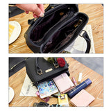 Women Beading Pendant Handbag Embossed Shoulder Bag Quality Leather Female Top-handle Bag Casual Tote Bag Ladies' Messenger Bag